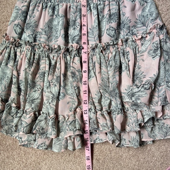 🎉HP🎉NWT MISA Los Angeles Floral Chiffon Marion Tiered Ruffle Mini Skirt Size S - Picture 5 of 9
